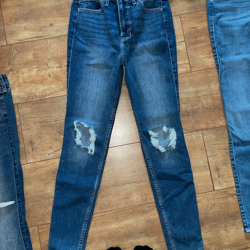 Distressed Blue Jeans